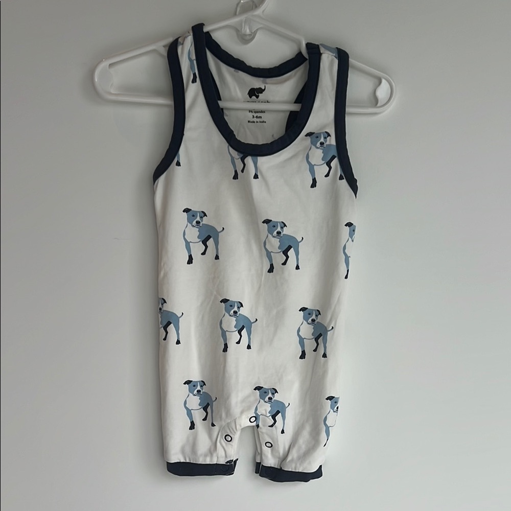 Baby Boy Dog Print Romper 3–6M | Sleeveless Spring One-Piece Bodysuit